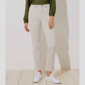 NWT Loft High Waist Straight Crop Jeans women’s size 8/29 light grey color